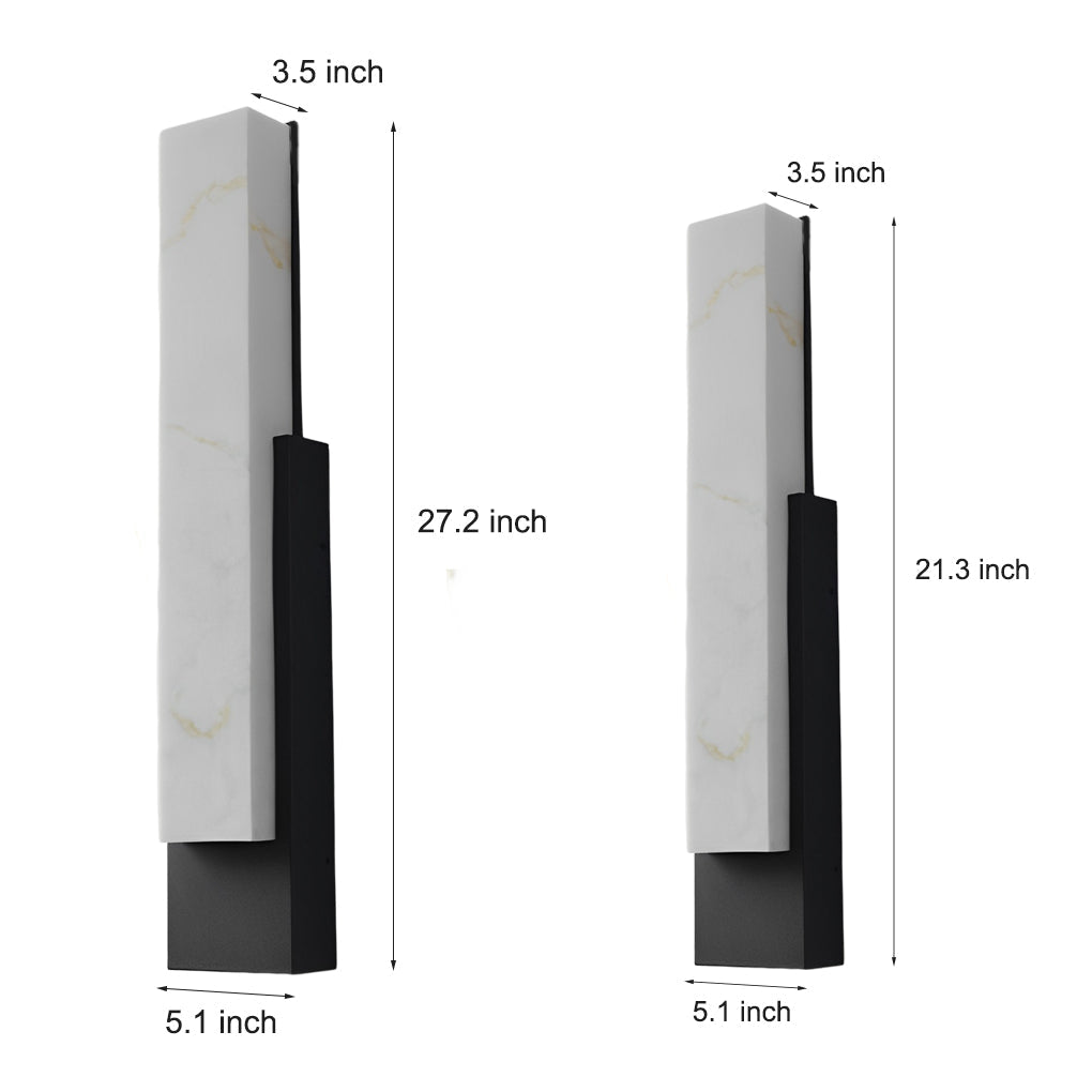 Waterproof Imitation Marble Shade LED Black Modern Outdoor Wall Light - Lamp Outdoor