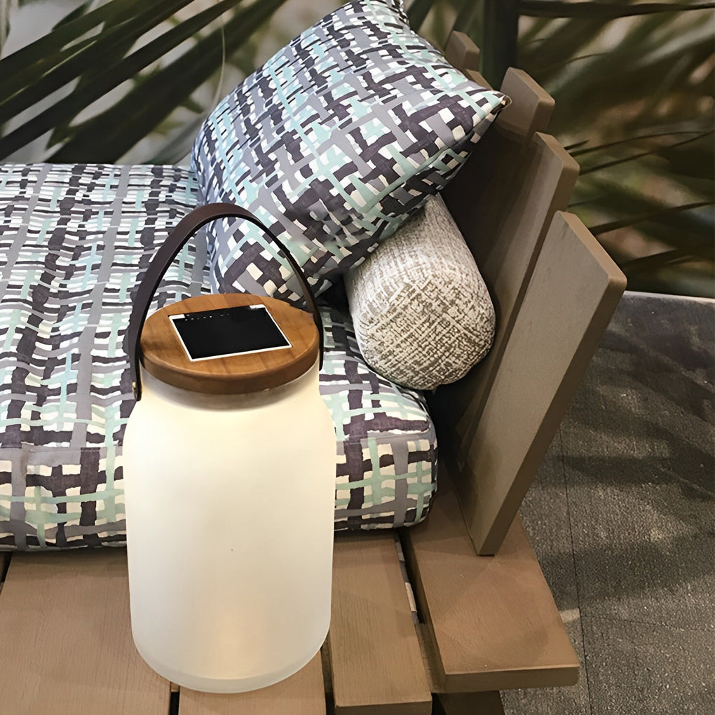 Bottle Jar Shape LED Waterproof White Modern Portable Solar Lawn Lights - Lamp Outdoor
