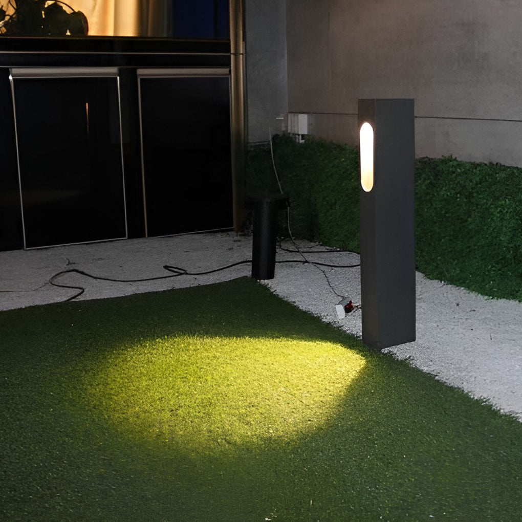 Modern 7W COB LED Pathway Light Black Rectangular Aluminum Outdoor Lawn Light - Lamp Outdoor