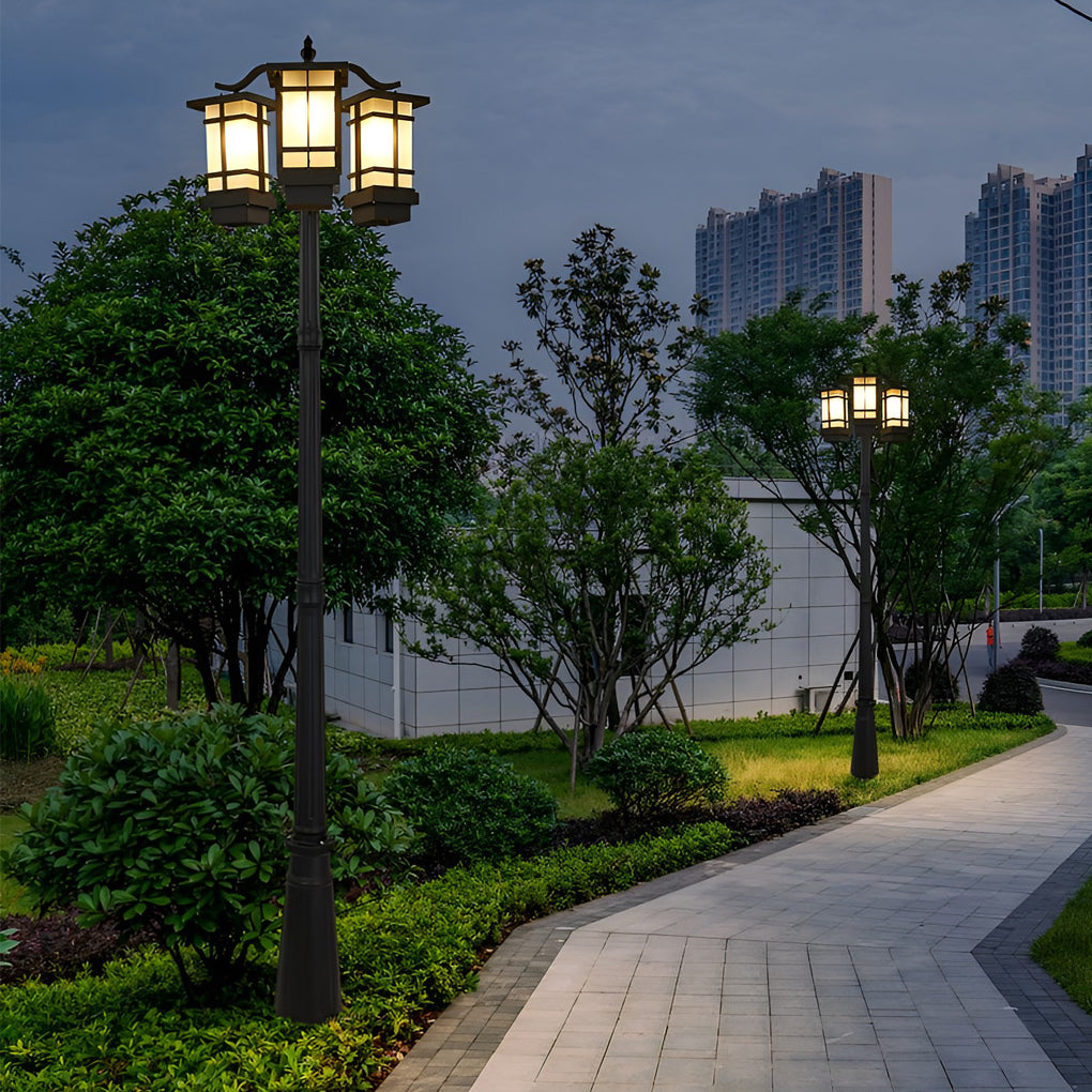 3 Lights Waterproof Black Modern Outdoor Post Lights Public Lighting - Lamp Outdoor