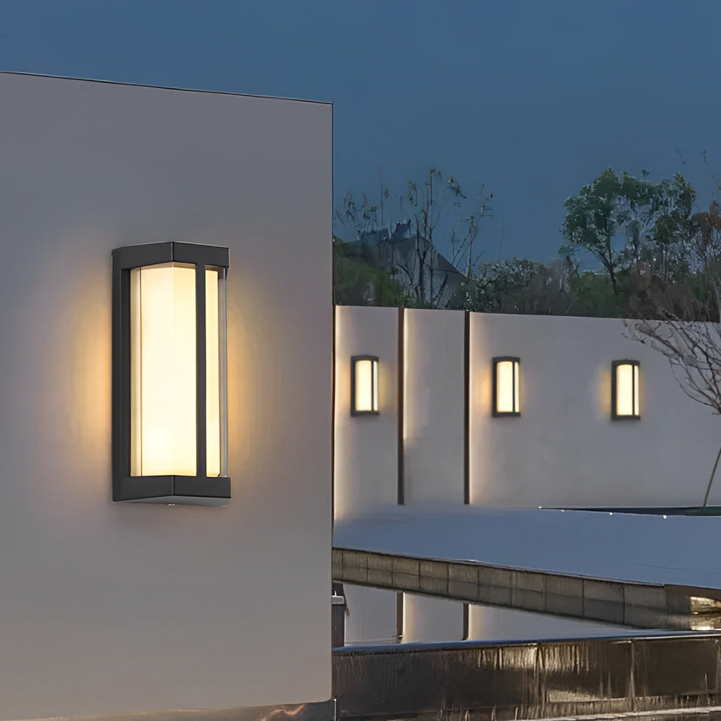 Waterproof Double Acrylic Shade LED Black Modern Outdoor Wall Lights - Lamp Outdoor