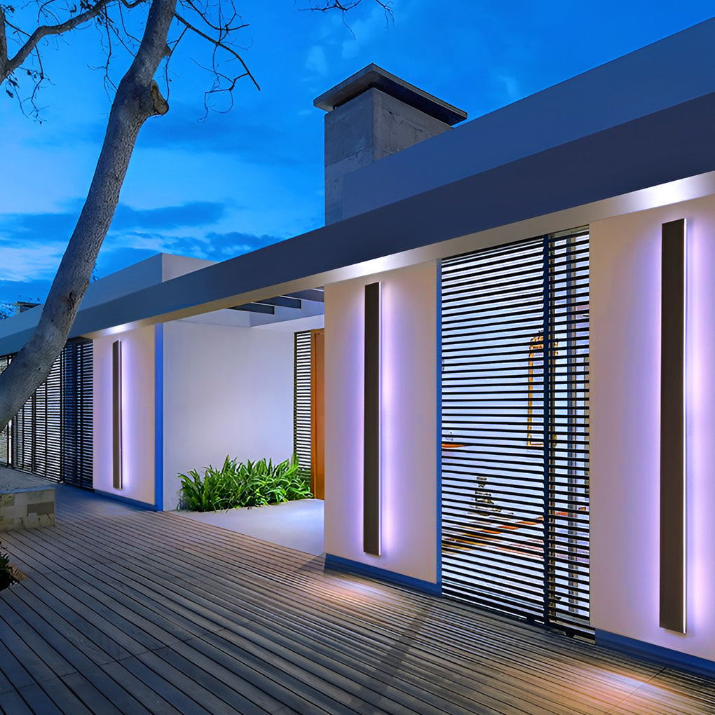 Black Long LED RGB Linear Lights Outdoor Waterproof Wall Lighting - Lamp Outdoor