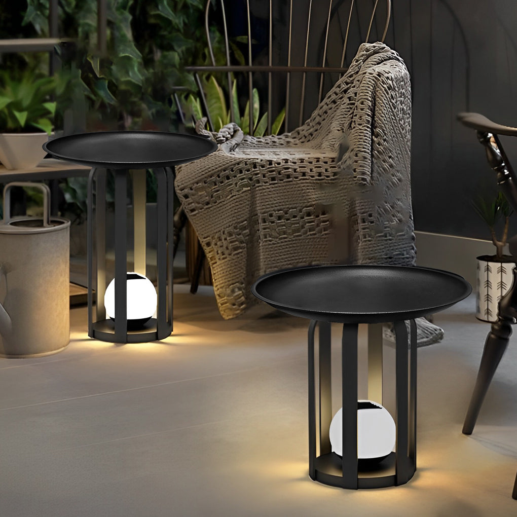 Set of Waterproof Outdoor Table and Solar Floor Lamp - Lamp Outdoor