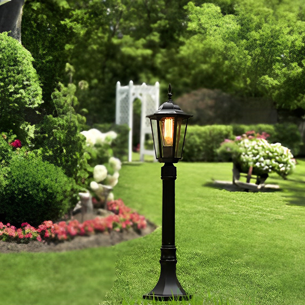 Elegant Traditional Black Post Path Light Waterproof E27 LED Lamp - Lamp Outdoor