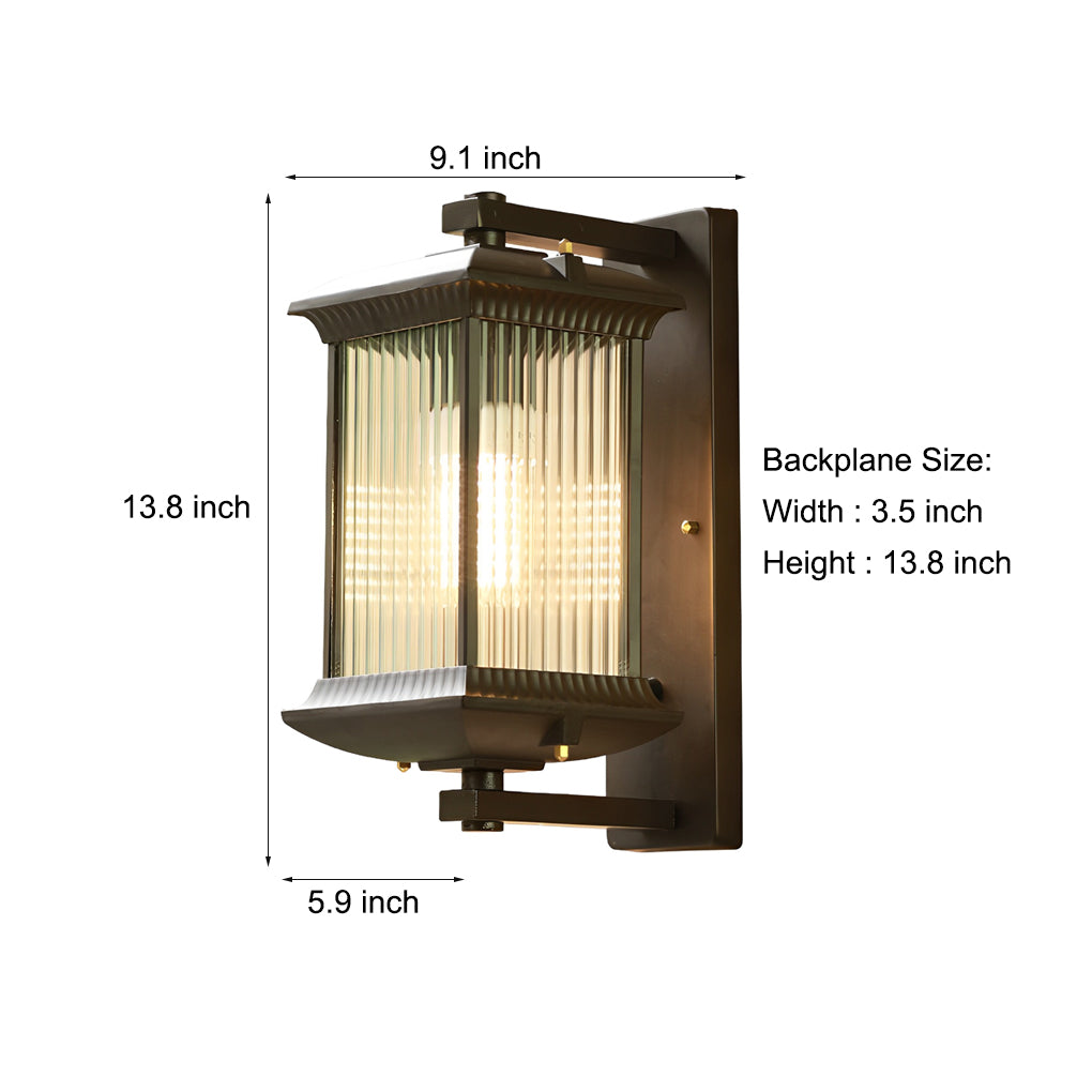 Outdoor Waterproof Creative Glass Shade Brown Retro Exterior Wall Lights - Lamp Outdoor