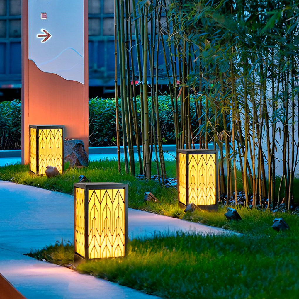 Vintage Waterproof LED Lawn Light Patterned Lampshade, Outdoor Landscape Bollard Lights - Lamp Outdoor
