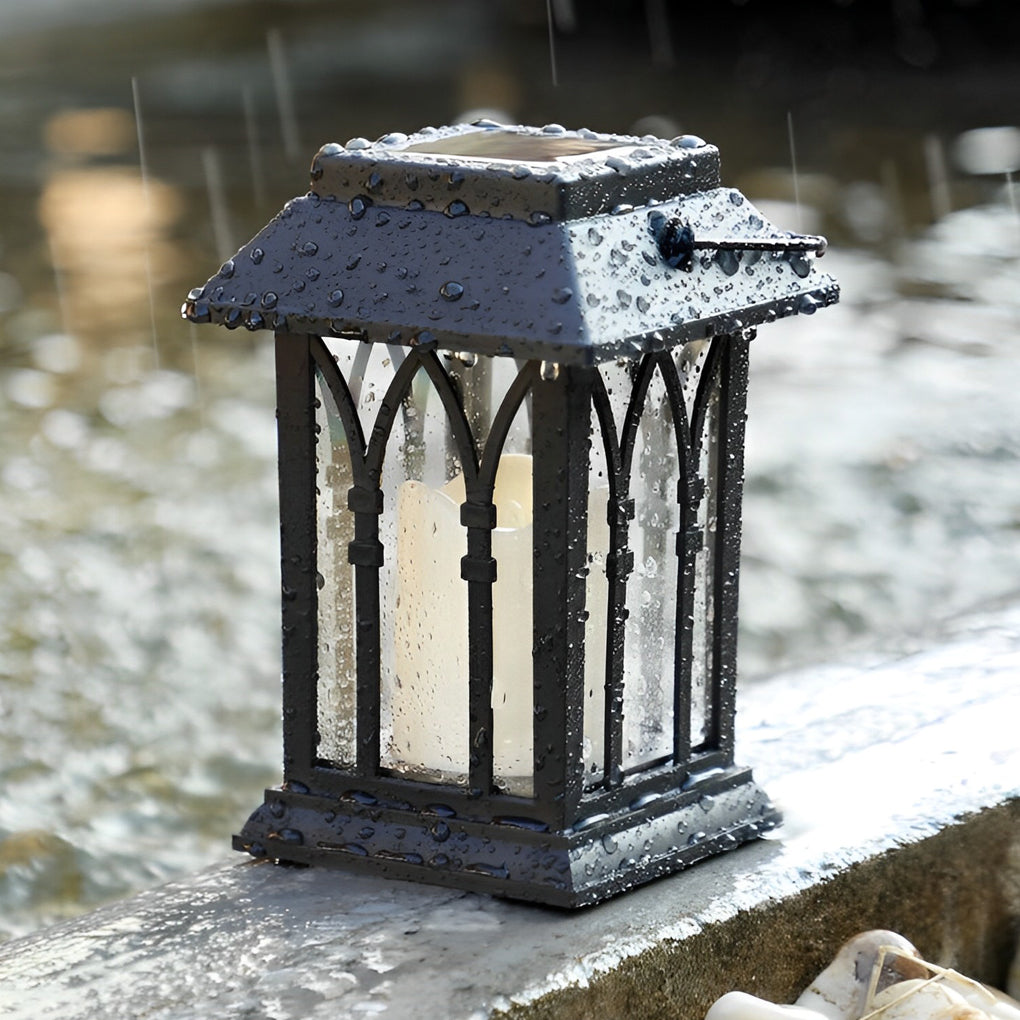 Portable Lantern Waterproof LED Intelligent Black Solar Outdoor Lights - Lamp Outdoor