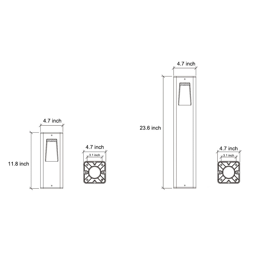 Modern LED Aluminum Pathway Lights with Front Slide Durable Outdoor Illumination - Lamp Outdoor