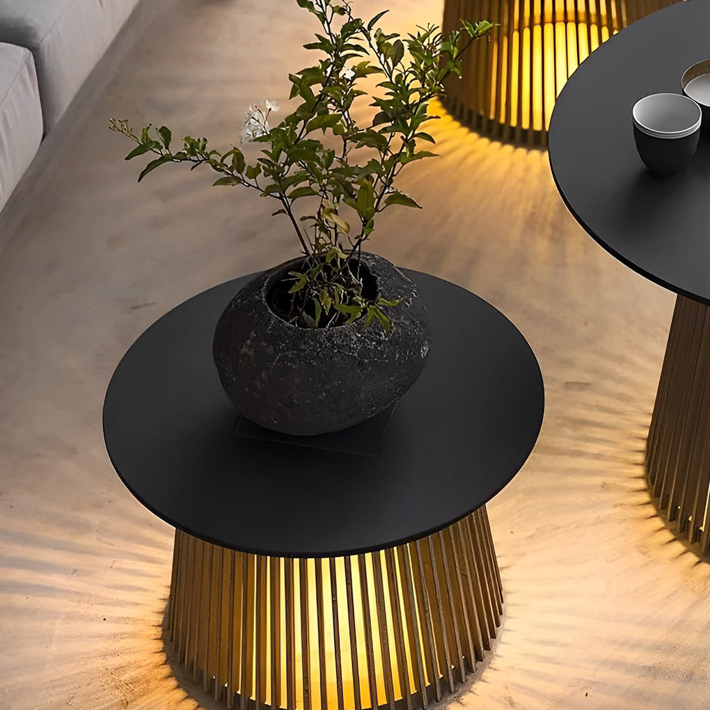 Waterproof Round Iron Cage Table RGB 16 Colors Solar Outdoor Lanterns - Lamp Outdoor