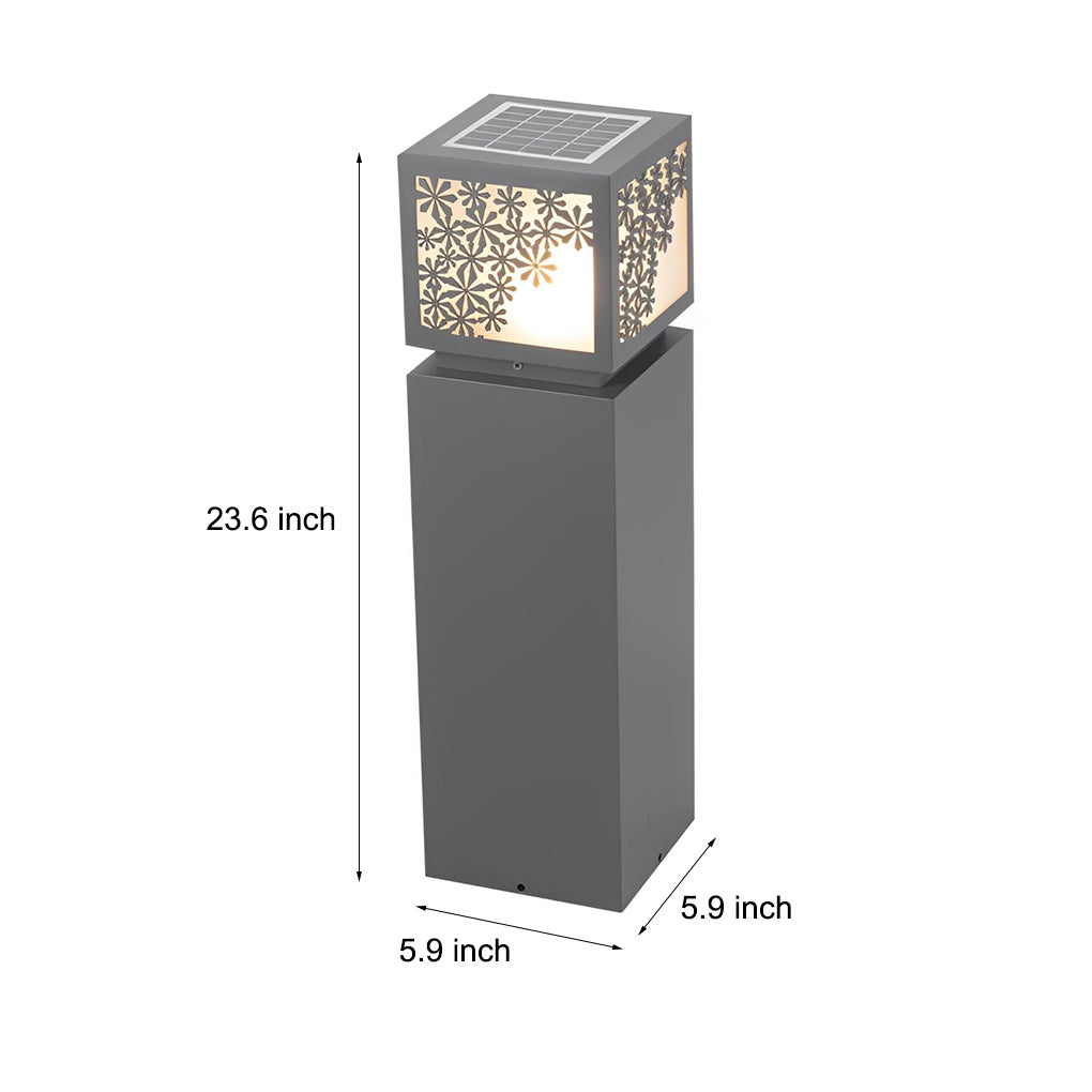 Elegant Snowflake Solar LED Bollard Light Modern Outdoor Waterproof Lawn Lamp - Lamp Outdoor