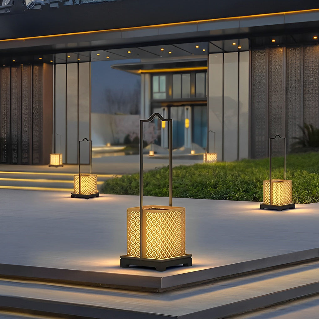 Retro Portable Waterproof LED Black Modern Lawn Lamp Solar Outdoor Lights - Lamp Outdoor