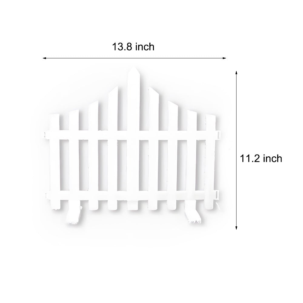 8-Pack Wave-Shaped Solar LED Lighted Garden Fence for Christmas - Lamp Outdoor