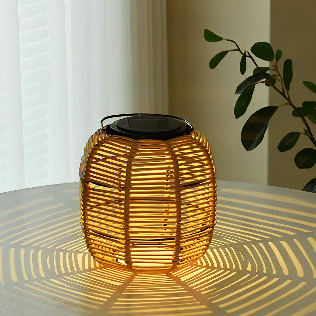 Rattan Lantern Waterproof Creative Modern Solar Garden Lights Lawn Lamp - Lamp Outdoor