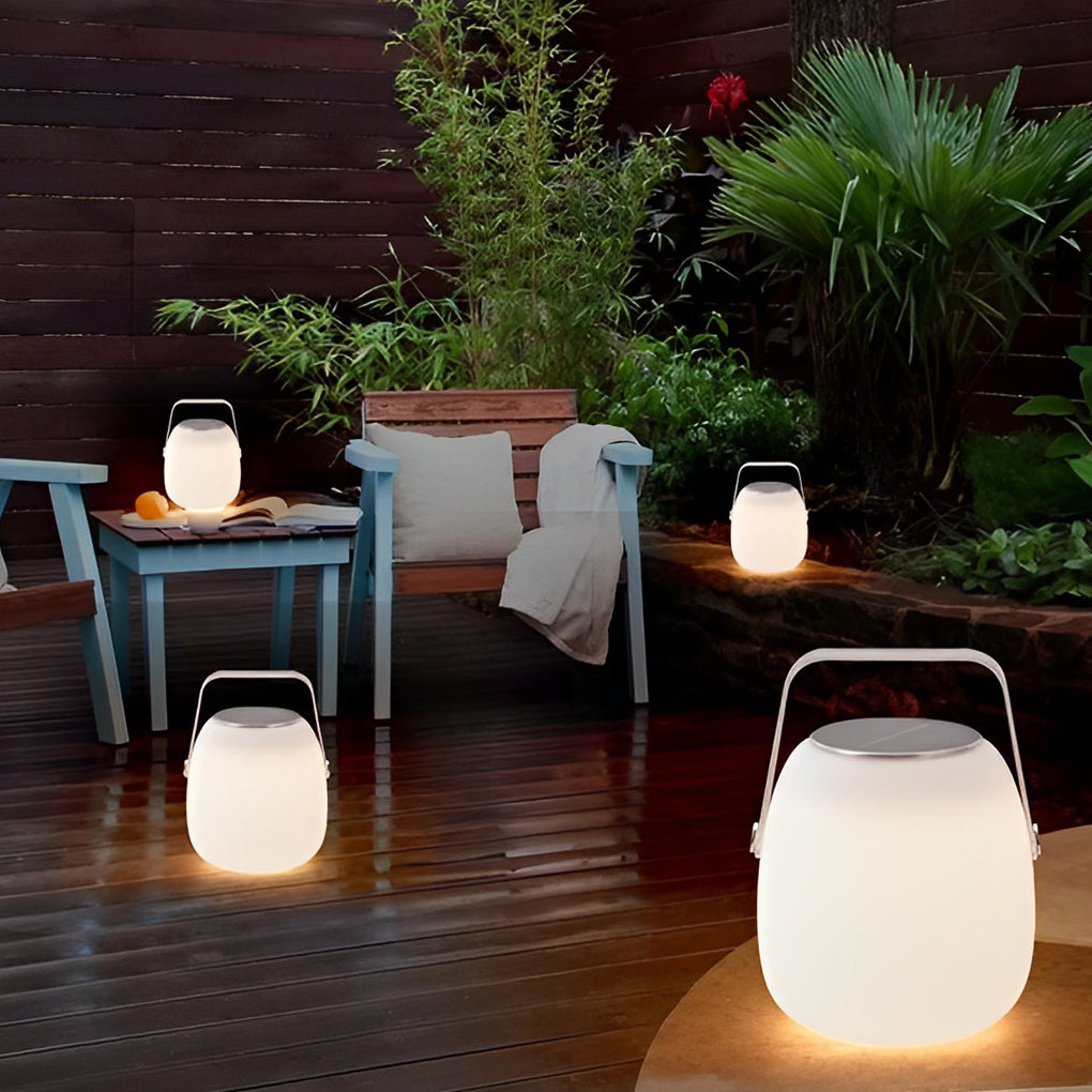 Portable Lantern Shaped Waterproof Chargable Solar Table Lamp with Remote - Lamp Outdoor