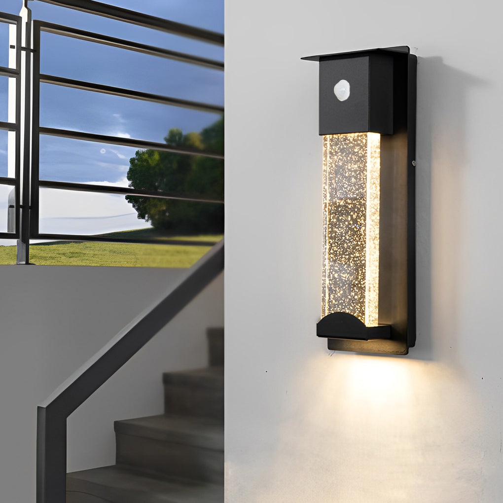 Minimalist Crystal Bubble Glass Waterproof LED Motion Sensor Wall Lamp - Lamp Outdoor