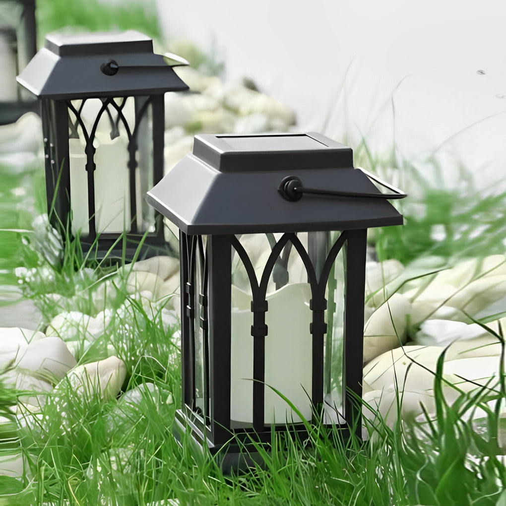 Portable Lantern Waterproof LED Intelligent Black Solar Outdoor Lights - Lamp Outdoor