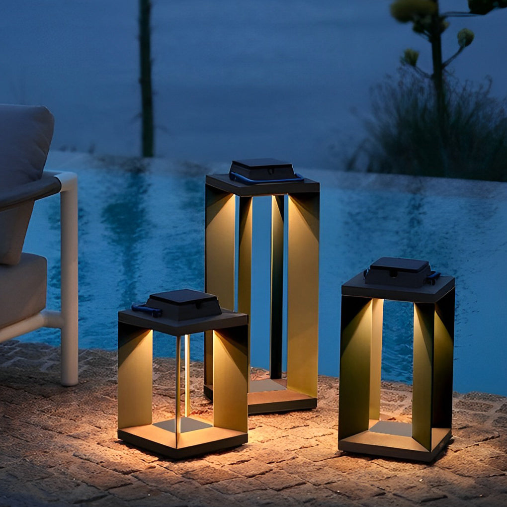 Portable Creative LED Waterproof Black Modern Solar Lawn Lamp Outdoor Lights - Lamp Outdoor