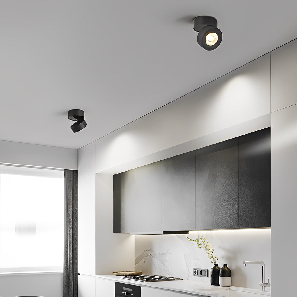 Round 7W Foldable LED Spotlight Rotating Head Flush Mount Light - Lamp Outdoor