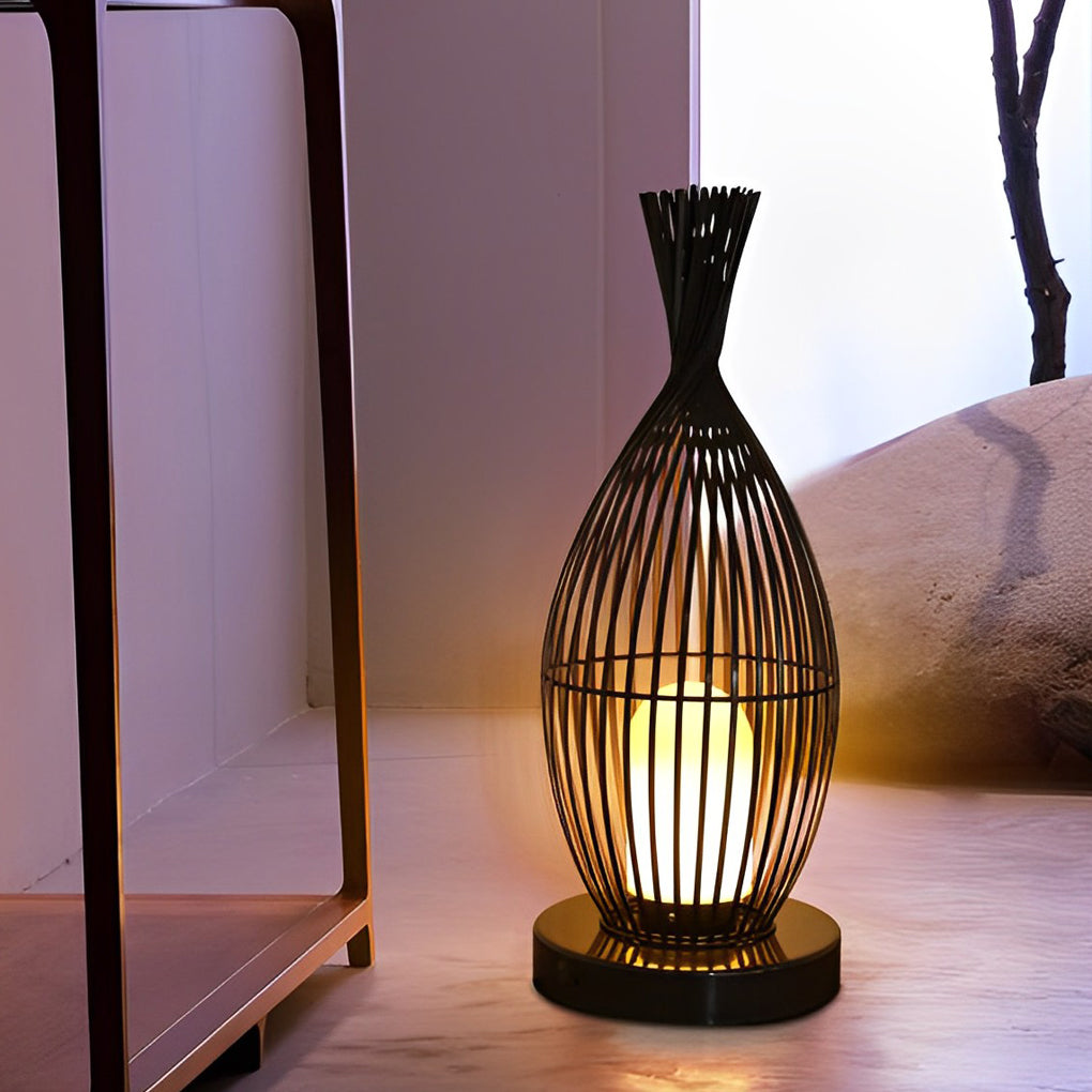 Industrial Courtyard Waterproof Caged LED Floor Lamp - Lamp Outdoor