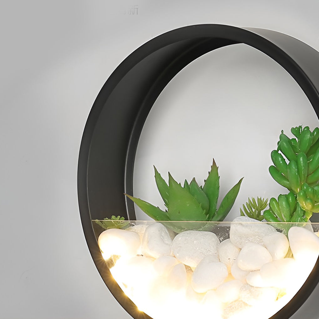 Round Small Artificial Plants Stones 18w LED Modern Outdoor Wall Light - Lamp Outdoor