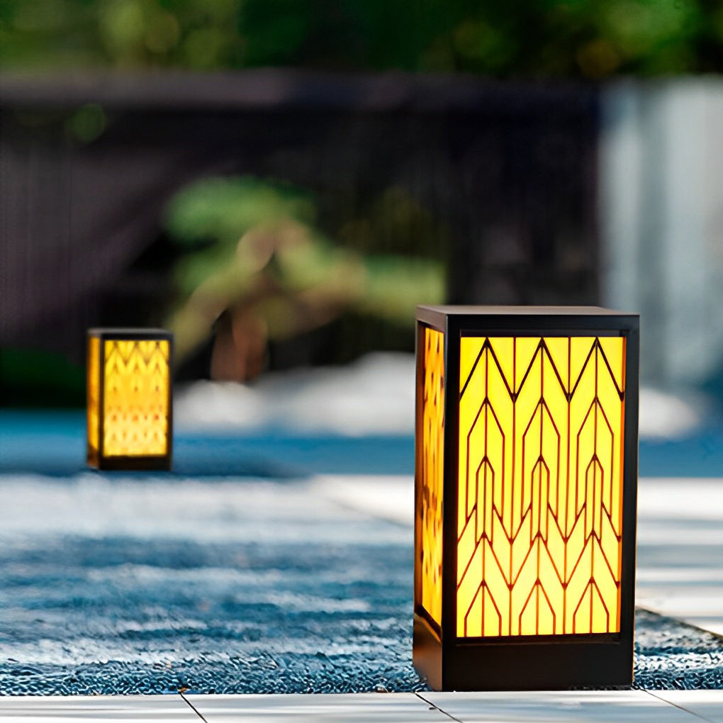 Vintage Waterproof LED Lawn Light Patterned Lampshade, Outdoor Landscape Bollard Lights - Lamp Outdoor