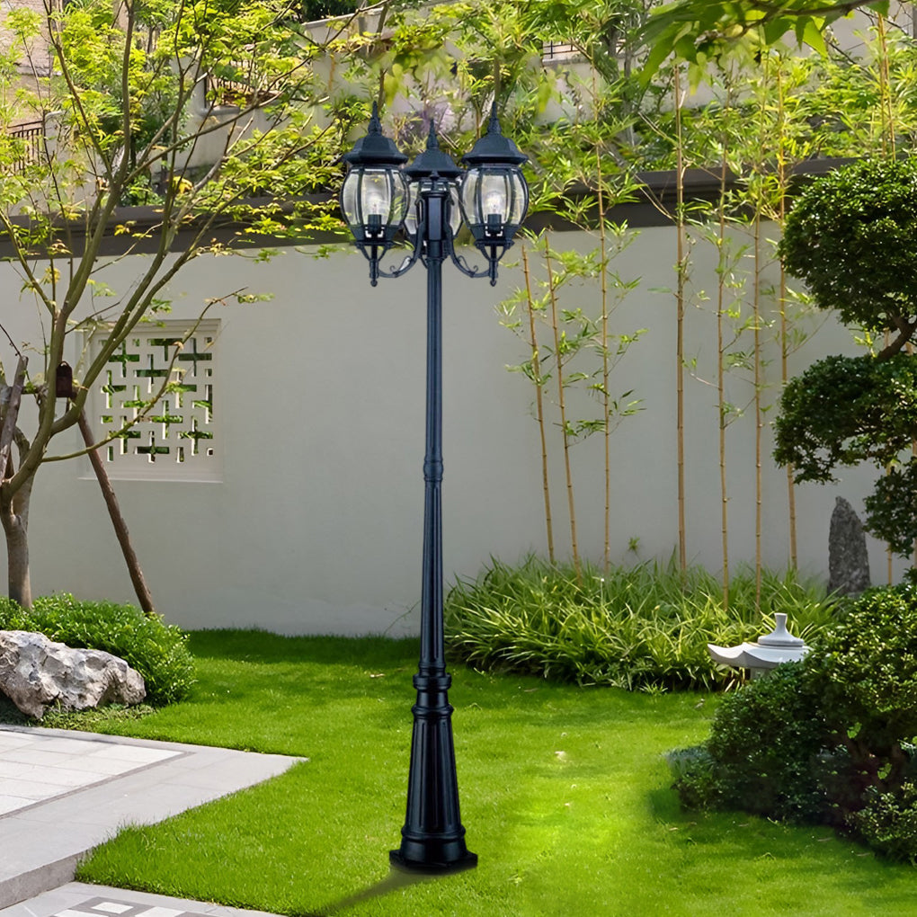 Waterproof 3 Lights Black European Style Garden Lamp Post Lights - Lamp Outdoor