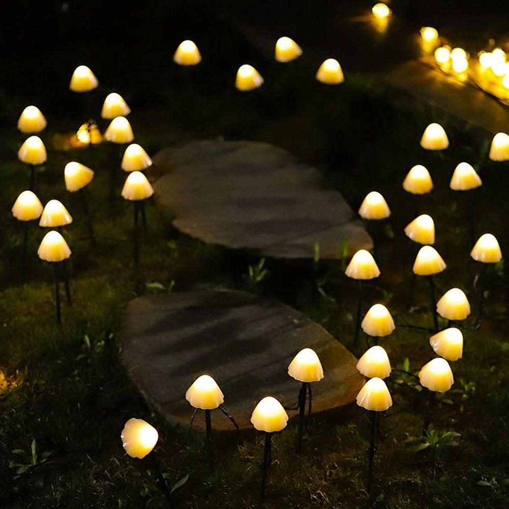 Outdoor Mini Mushroom RGB Solar 16.40 ft String Lights - Lamp Outdoor