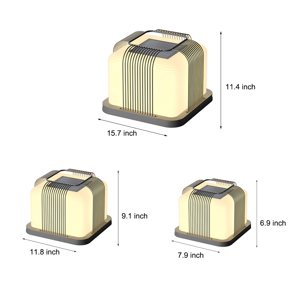 Square Creative LED Waterproof PE Shade Modern Solar Fence Post Lights - Lamp Outdoor
