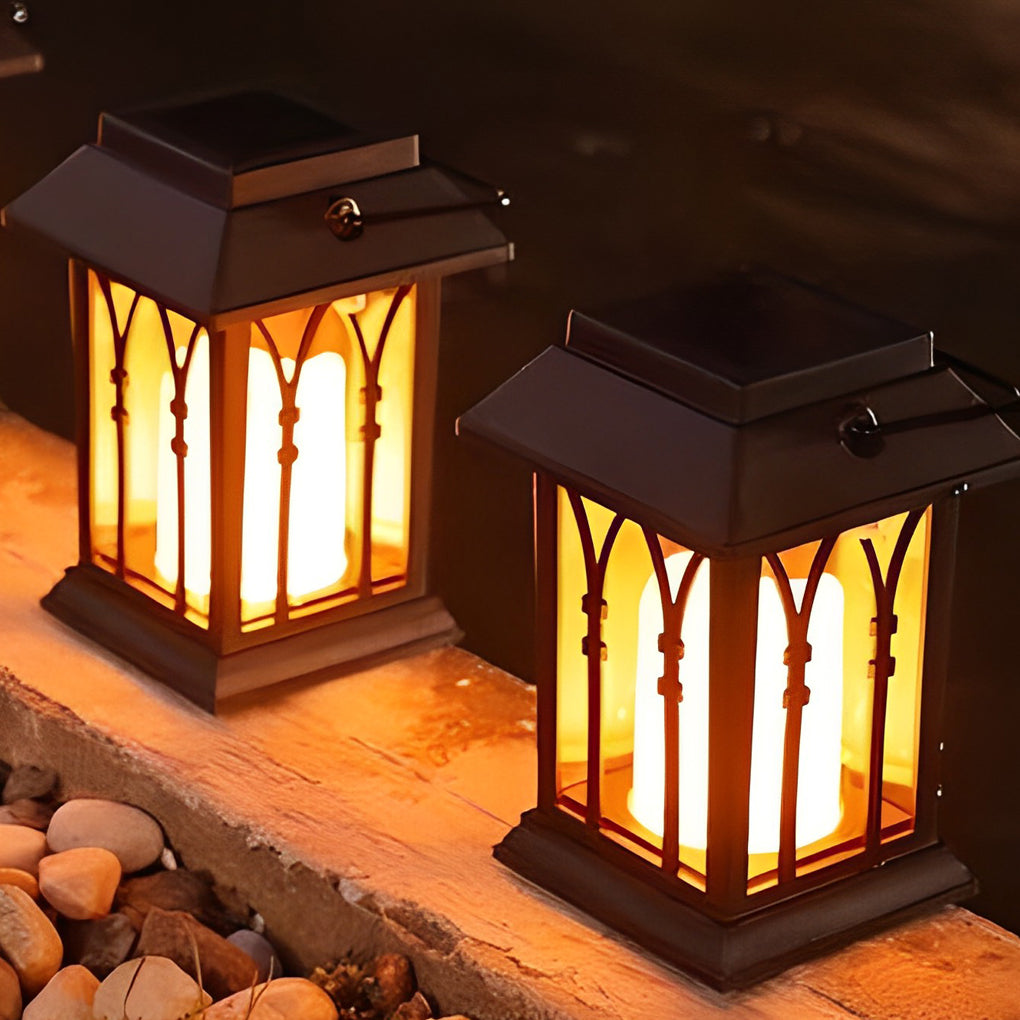 Portable Lantern Waterproof LED Intelligent Black Solar Outdoor Lights - Lamp Outdoor