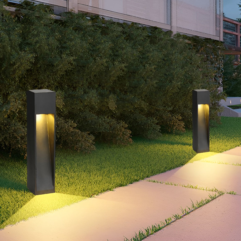 Industrial Rectangular LED Pathway Light 5W Waterproof Fixture with Open Slide Illumination - Lamp Outdoor