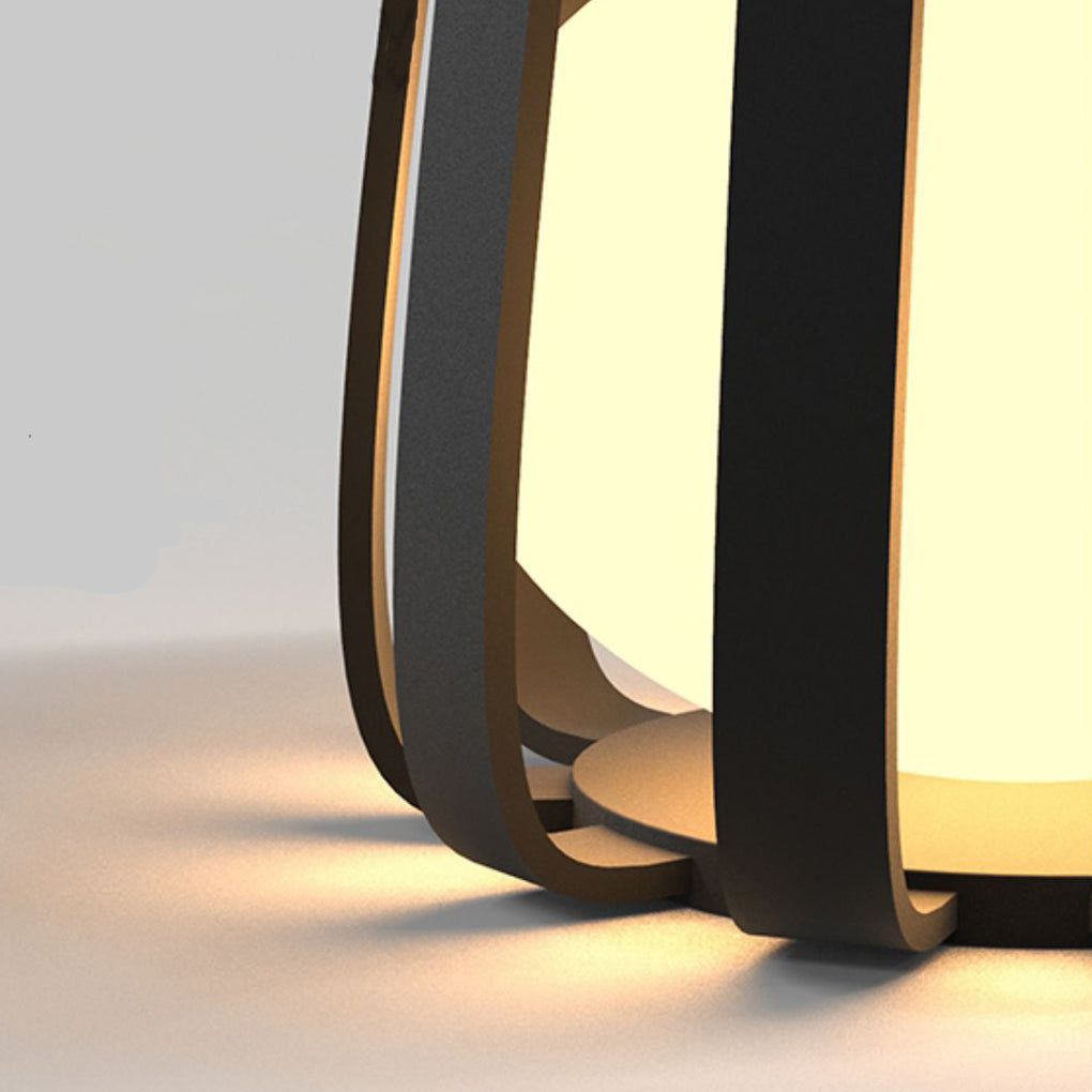 Round Waterproof RGB Iron Small Coffee Table Solar Light Outdoor Lanterns - Lamp Outdoor