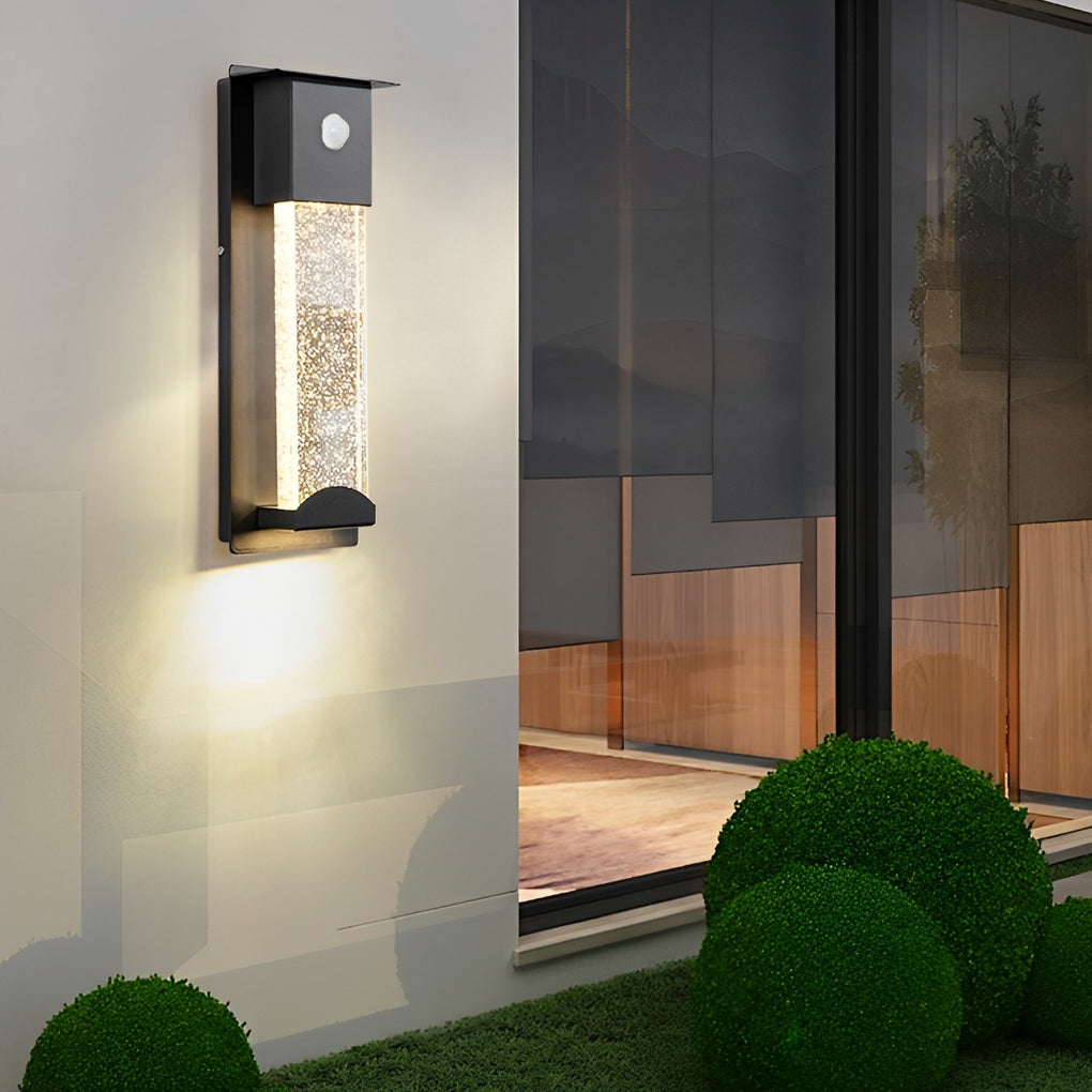 Minimalist Crystal Bubble Glass Waterproof LED Motion Sensor Wall Lamp - Lamp Outdoor