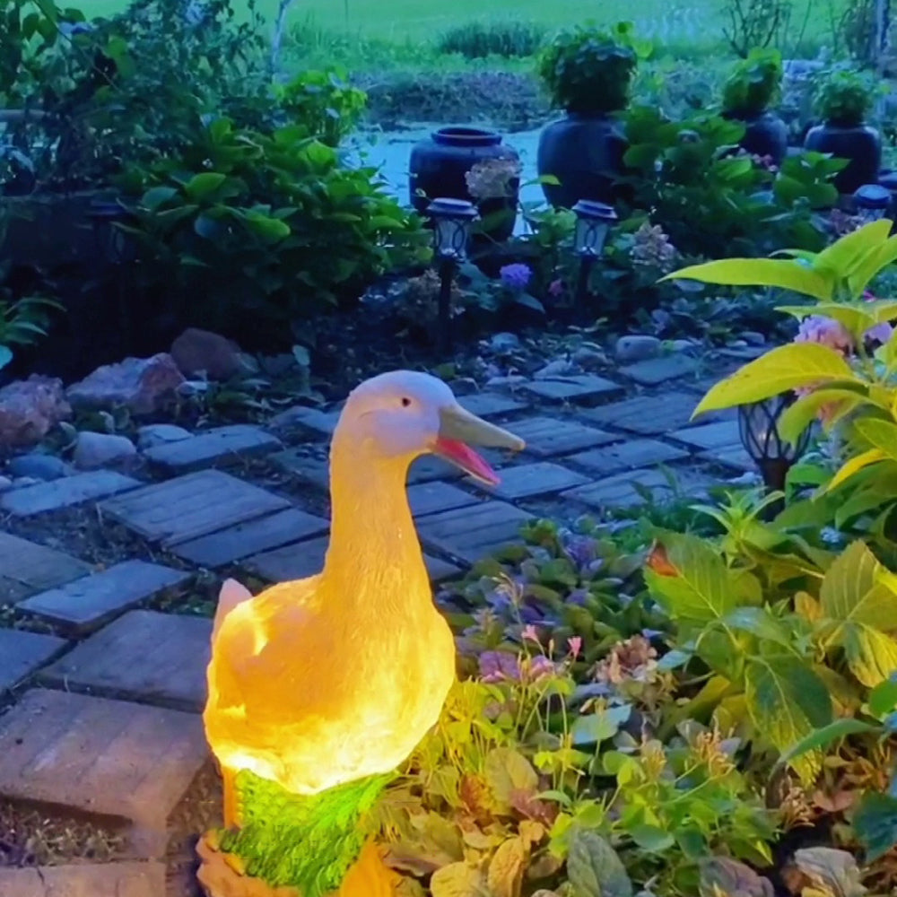 Arisha Modern Decorative Goose Resin Solar Garden Ground Light - Lamp Outdoor