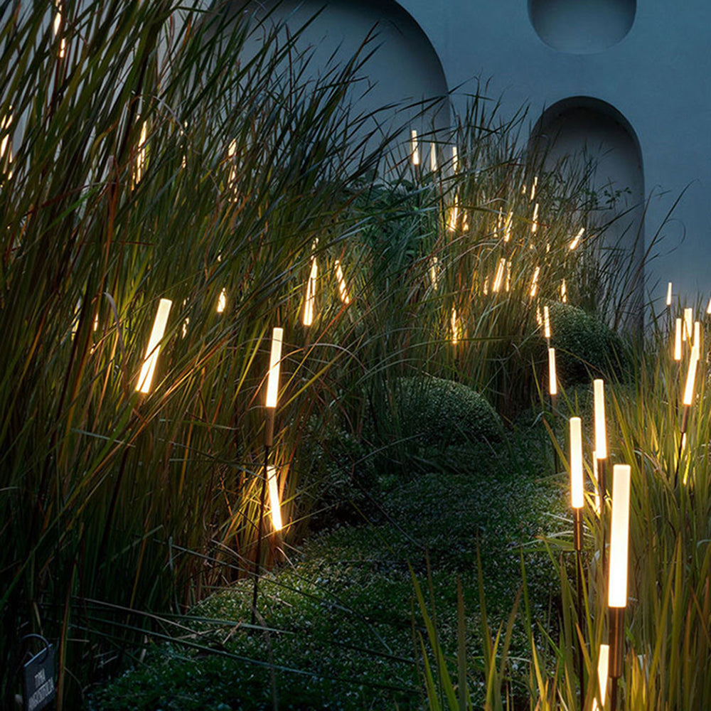Ray Modern Metal Reed Solar Outdoor Post Light - Lamp Outdoor