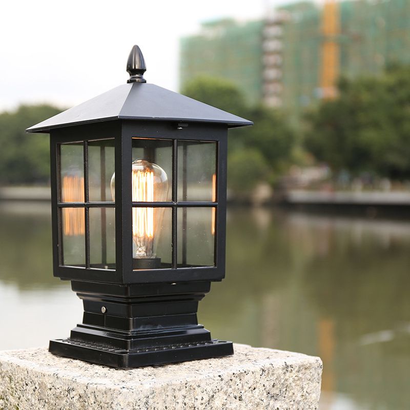 Ray Modern Metal Glass Lantern LED Outdoor Light Post - Lamp Outdoor
