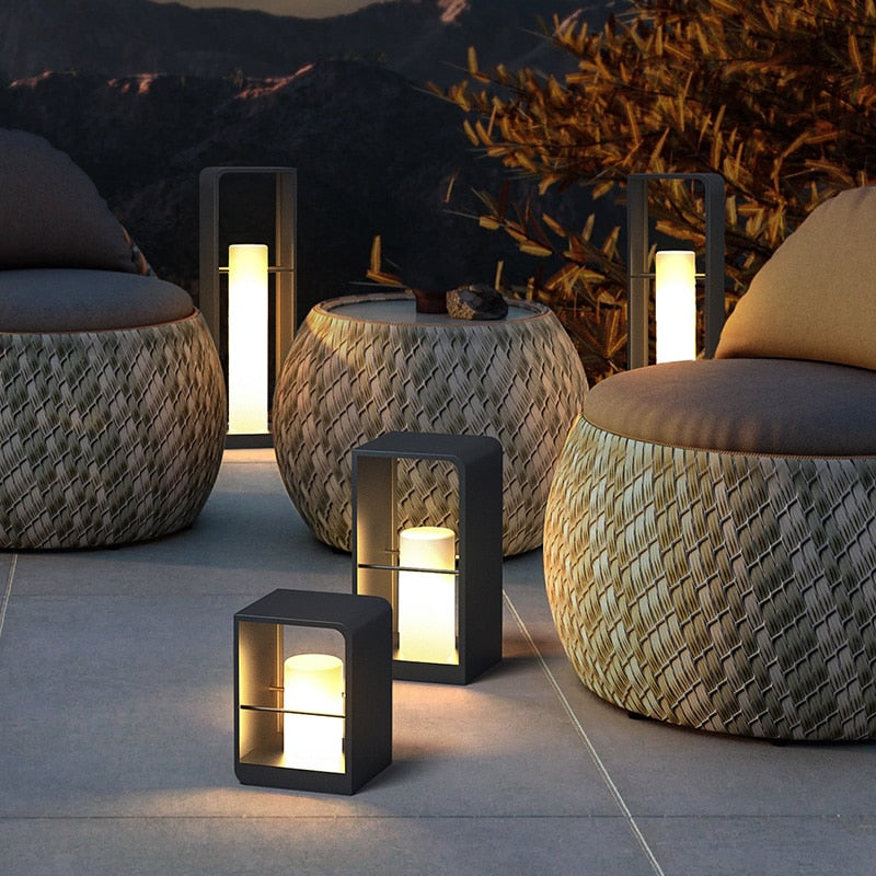 Ray Minimalist Rectangular Solar Power Outdoor Path Lighting - Lamp Outdoor