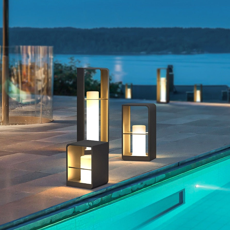 Ray Minimalist Rectangular Solar Power Outdoor Path Lighting - Lamp Outdoor