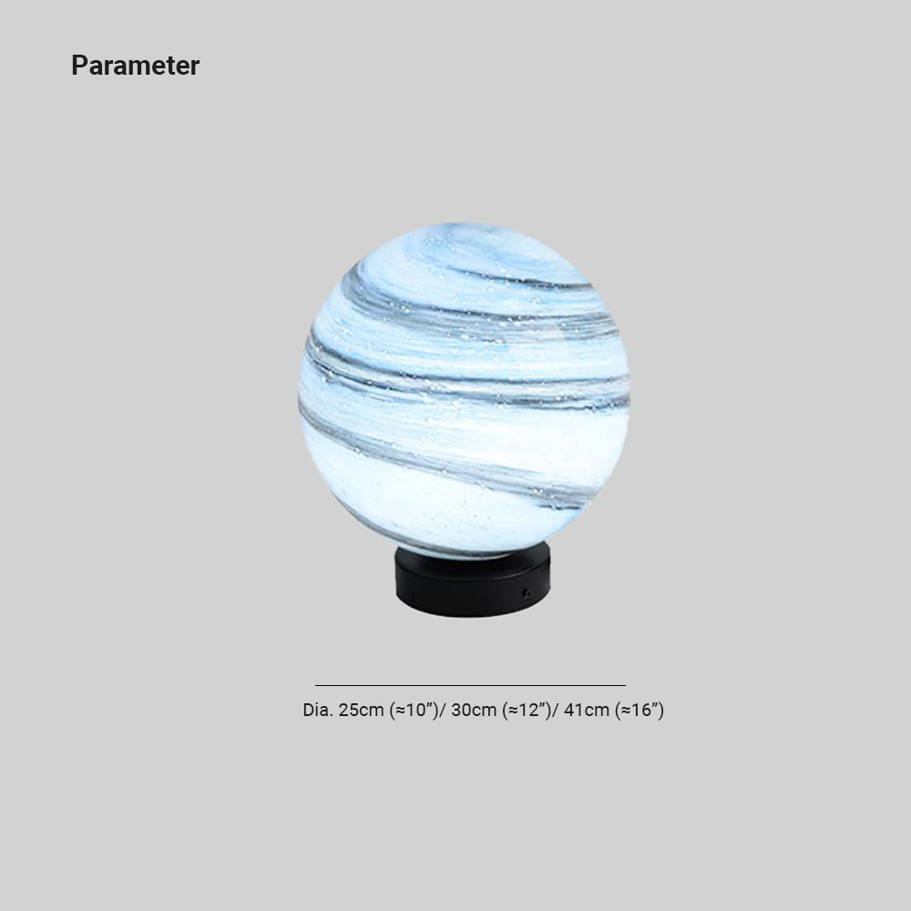 Aria Square Moon Globe Metal Glass Outdoor Light Post - Lamp Outdoor