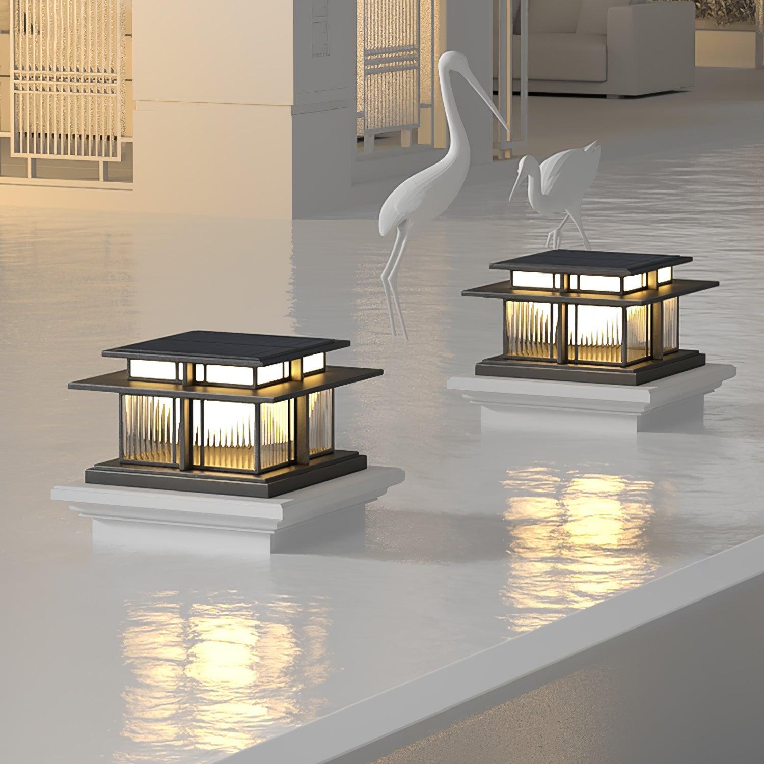 Ray Pillar Solar /HardWire Outdoor Light - Lamp Outdoor