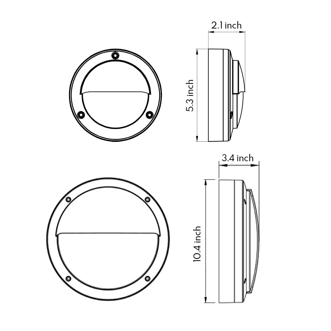 Round Outdoor Wall Sconce Waterproof Minimalist Style - Lamp Outdoor