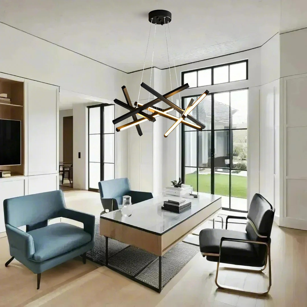 Amber Modern LED Metal Sputnik Chandelier - Lamp Outdoor