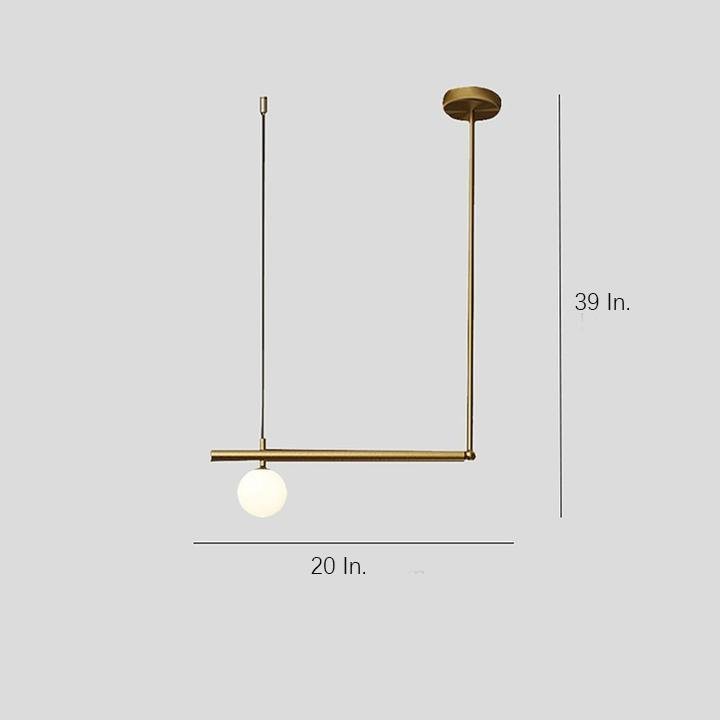 Minimalist Modern Linear Globe Pendant Lighting Copper Glass Kitchen & Dining Room Light - Lamp Outdoor