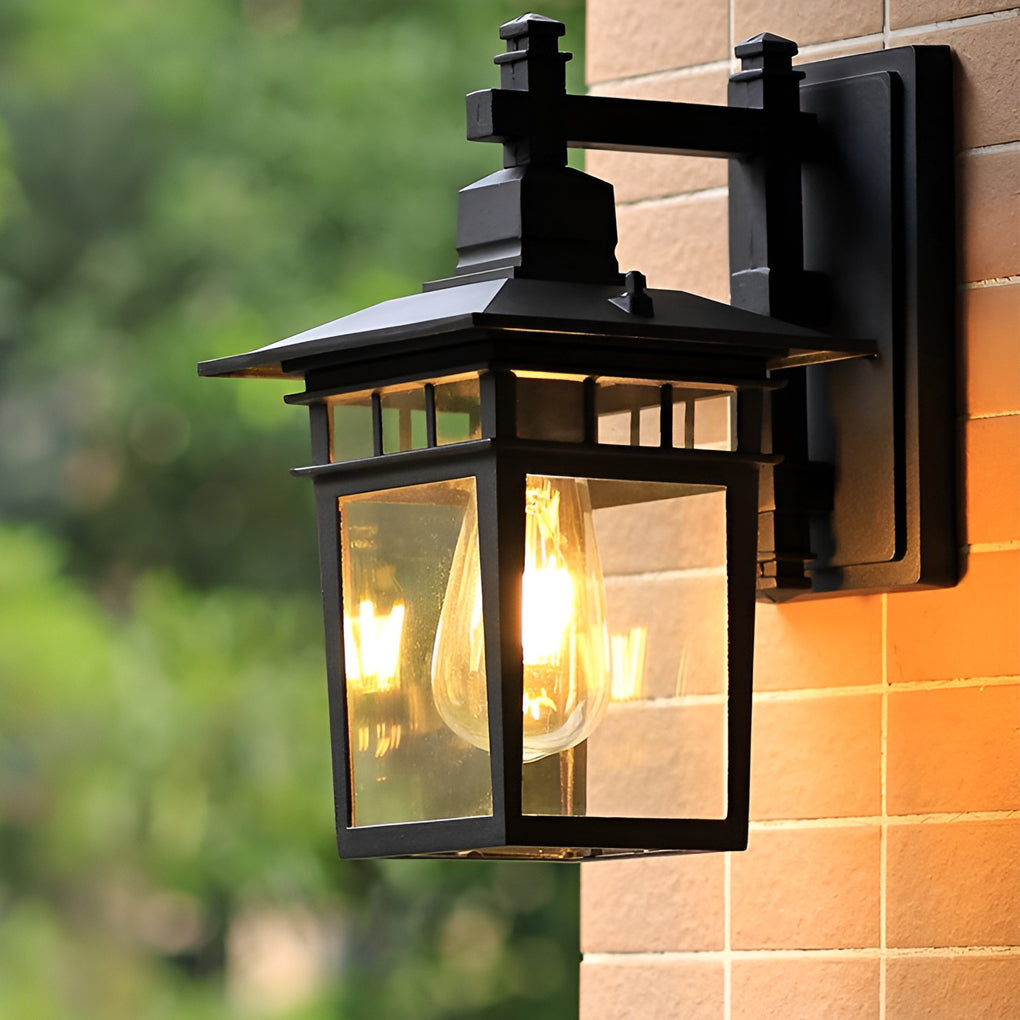 Glass LED Waterproof Retro Outdoor Wall Lamp Wall Sconce Lighting without Bulb - Lamp Outdoor