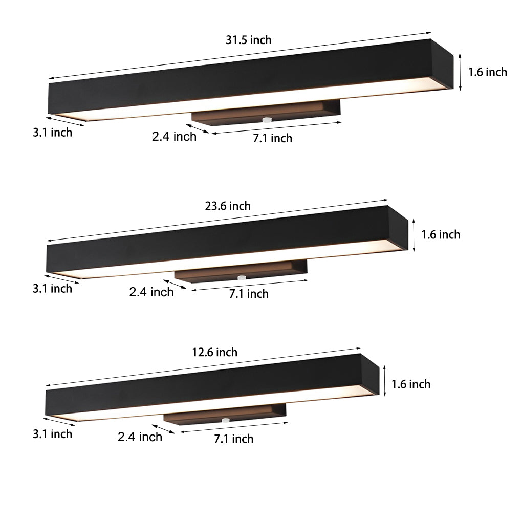 Outdoor Motion Sensor Black Rectangle Wall Light - Lamp Outdoor