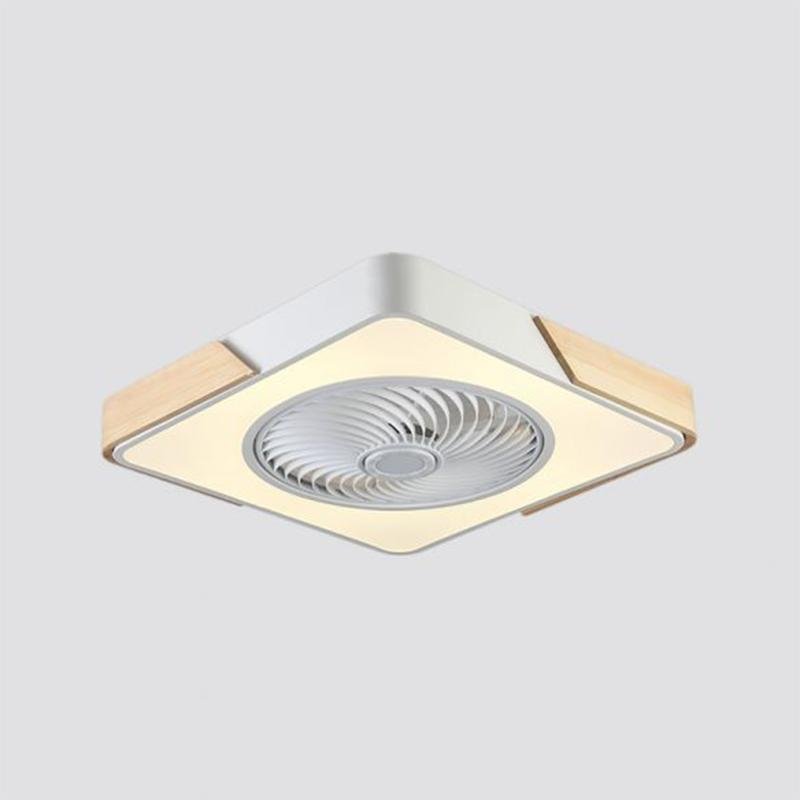 21'' LED Round Square Flush Mount Bladeless Ceiling Fan Lights - Lamp Outdoor
