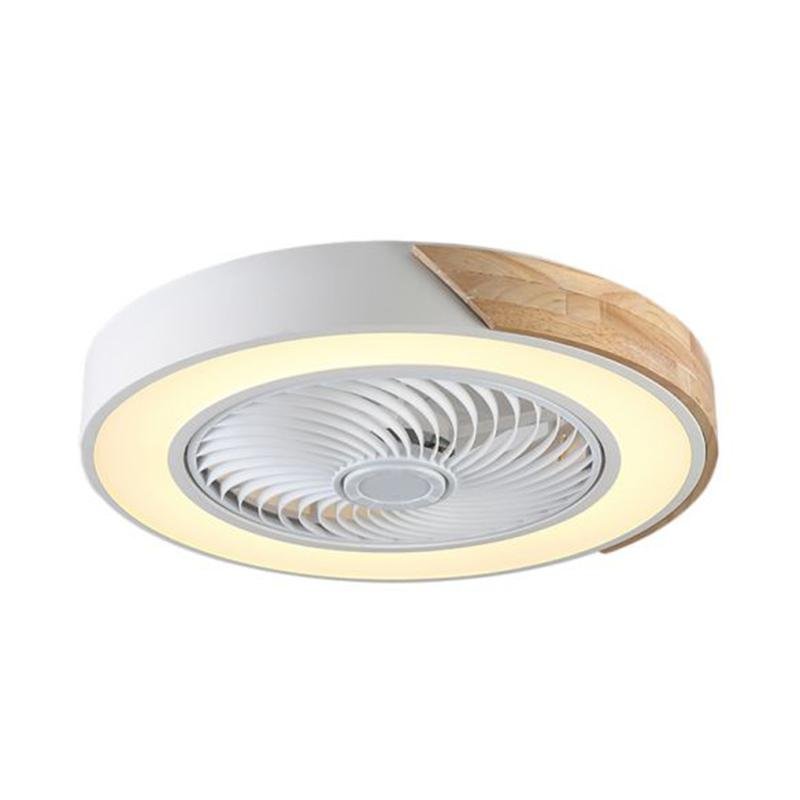 21'' LED Round Square Flush Mount Bladeless Ceiling Fan Lights - Lamp Outdoor