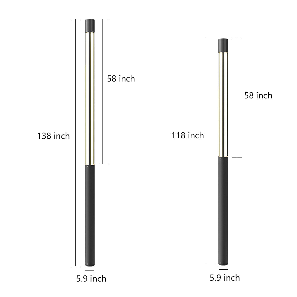 Cylinder Shaped LED Black Modern Outdoor Landscape Bollard Lights - Lamp Outdoor