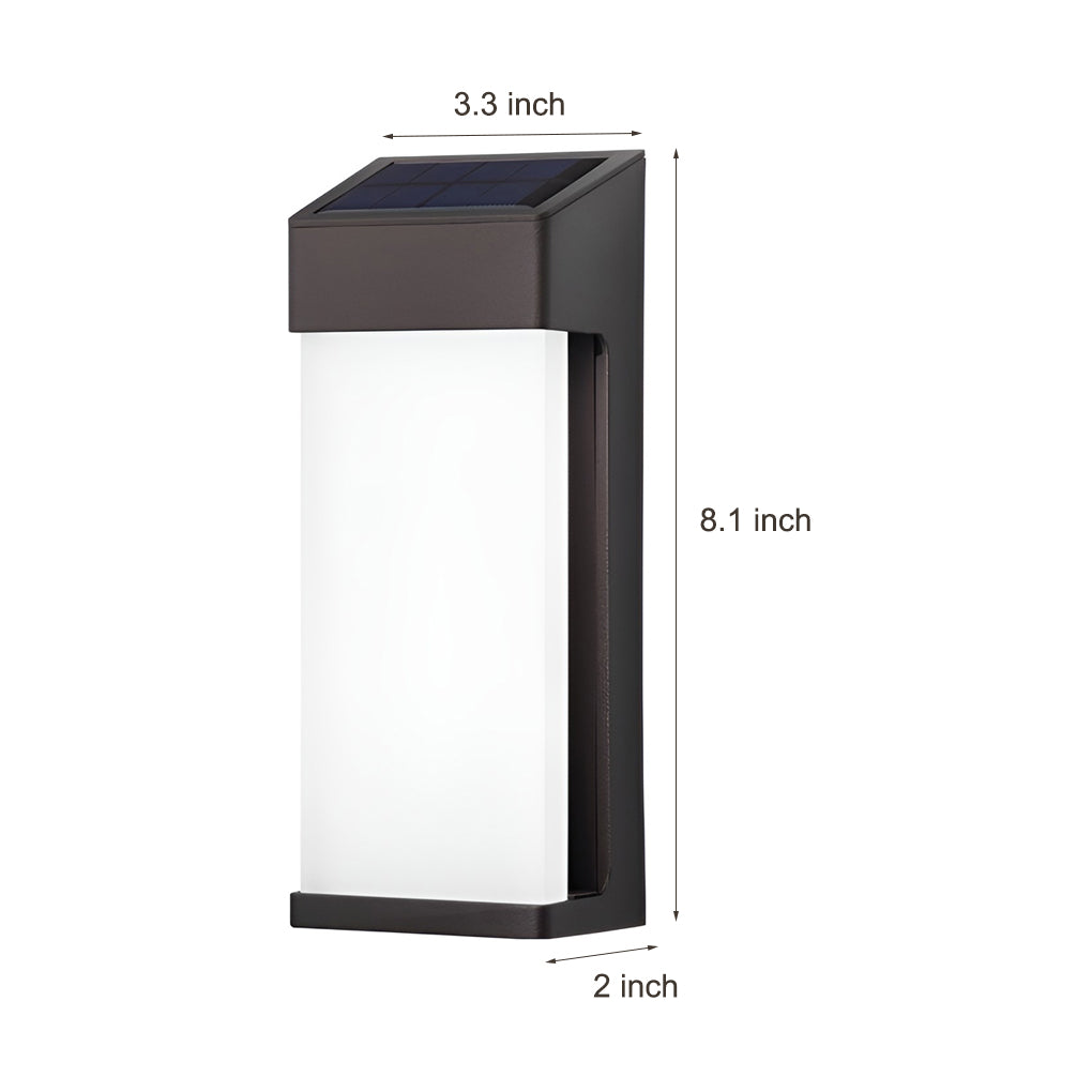 2 Pcs Rectangular LED Light-controlled Waterproof Outdoor Solar Sconce Lighting - Lamp Outdoor