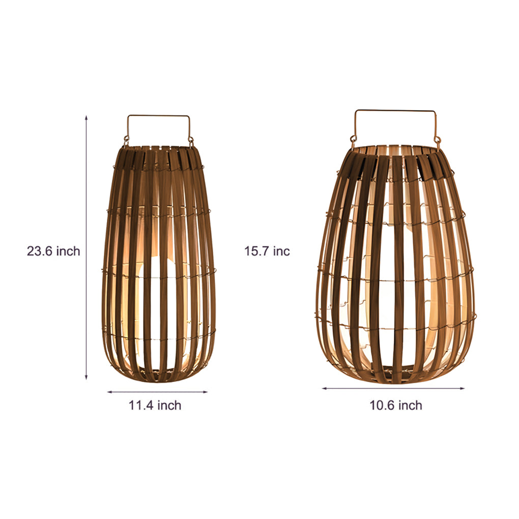 Rattan Portable Lantern Shaped LED Waterproof Solar Outdoor Lights - Lamp Outdoor