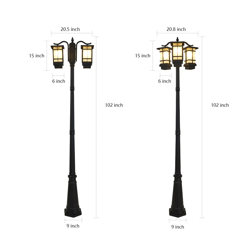 3 Lights Waterproof Black Modern Outdoor Post Lights Public Lighting - Lamp Outdoor